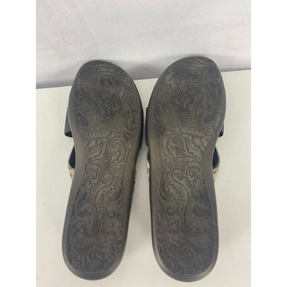 Naot Cheetah Brown Leather Sandal Flip Flops Thongs Women's SZ 8 - Picture 6 of 6
